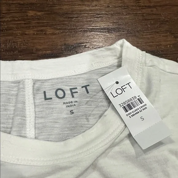 LOFT White New York Logo Short Sleeve T-Shirt Size S - Picture 4 of 7